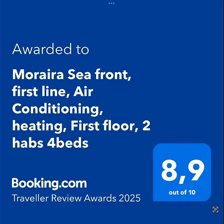 Apartment Sea Front, First Line, Air Conditioning, Heating, First Floor, 2 Habs 4beds Moraira